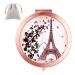 Dynippy Compact Mirror Round Rose Gold Makeup Mirror Folding Mini Pocket Mirror Portable Hand Mirror Double-Sided with 2 x 1x Magnification for Woman Mother Kids Great Gift (Eiffel Tower) A-eiffel Tower