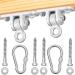 Jungle Gym Kingdom Swing Set Hangers - 2 Heavy Duty Brackets with Locking Snap Hooks for Porch, Patio, Playground - Indoor/Outdoor Hardware & Accessories 2 pack hangers