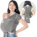 Keababies sling baby new born-d-lite elastic baby sling newborn easy to put on baby carrier newborn from birth ring-carriage baby carrier without binding (graphite)