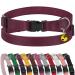 Murom Leather Cat Collar Breakaway Adjustable Girl Boy Pet Collars for Cats Kitten Black Pink Green Brown Yellow Red White Marsala