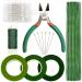 Floral Arrangement Kit Floral Tape and Floral Wire with Cutter Flower Arrangements Supplies 22 Gauge Paddle Wire 26 Gauge Green Floral Wire Boutonniere Pin for Bouquets Crafts Wedding Wreath Making
