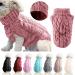 Dog roll collar knitting sweater coat winter warmer thick sweater for small medium-sized and large dogs puppies cats size M pink m rose