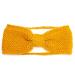 Irisaa women winter headband with knot knitting hair band headband girls with bow fleece inner lining for spring headband Color: yellow