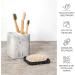 ZCCZ Bathroom Accessory - Noble Stone Look Toothbrush Holder | Square Tooth Cleaning Cup for Electric Toothbrush Cosmetics & More | High-Quality White Marble Design with Removable Tablet - Buy Online on GoSupps.com