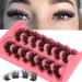 ALICE A2 Cluster Fluffy Volume False Mink Lashes - 7 Pairs | Dramatic Wispy Cat Eye DIY Individual Strips - Buy Online on GoSupps.com