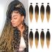 Xtrend 16 Inch EZ Braids 8Packs Pre-Stretched Easy Braiding Hair Extensions for Box Braids Hair Ombre Blonde Hot Water Setting Synthetic Fiber Hair Extensions T27# 16 Inch (Pack of 8) T27#