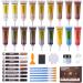 Wood Repair Kit - 37 Sets Wood Fillers Furniture Repair Kit with 18 Colors Oak Walnut Wood Floor Scratch Remover Wood Touch Up Markers Pen and Wood Putty for Wood Scratch Cabinet Floor Table