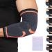 360 RELIEF - Compression Elbow Brace Sleeve for Men and Women Support | Splint Joint Pain Relief Tendonitis Tennis Golf Workout Weightlifting | Medium Orange with Mesh Laundry Bag | Orange M