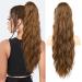 FLUFYMOOZ Ponytail Extension 26 Inch Drawstring Ponytail Hair Extensions for Women Long Curly Wavy Ponytail Natural Wavy Synthetic Hairpiece for Women Daily Use party (26 Inch Dirty Blonde)