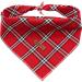 Lionheart Glory Dog Haller 1 Packer Washable Soft Cotton Christmas Libbar Schal adjustable Kerchief square dog Neck towel for small dogs checkered neckerchiefs (1 Pack) B: Christmas checkered