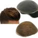 Real hair toupet for men nlw men's toupet real hair replacement system European real hair wig natural breathable Swiss top hair part real hair wig for men 10x8 "(#4 medium brown)