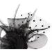 OUHO Ladies Fascinator Hat with Flowers Mesh & Feathers - Elegant Headpiece for Party Church Wedding & Cocktails - Black Hair Accessory - Buy Online on GoSupps.com