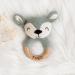Buy Personalized Wooden Bite Ring for Babies | Custom Name Greifling | Perfect Newborn Gift for Boys & Girls | Cute Baby Rattle in Blue - Buy Online on GoSupps.com