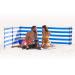 BEACH FENCE 20 ft Beach Windscreen, Privacy Screen, Wind Blocker - Classic Nautical, with Mallet and Bag