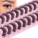 False Eyelashes Wispy Mink Lashes 10 Pairs Spiky Cat Eye Lashes 3D Natural Eyelashes Look Like Cluster Lashes 16mm Strip Fake Eyelashes Pack by EYDEVRO