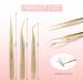 TDANCE Golden-T3 Fiber Tip Curved Lash Tweezers for Eyelash Extensions - Stainless Steel Volume Tweezers (1Pcs) - Buy Online on GoSupps.com