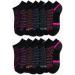 Reebok Girl's Cushioned Comfort No-Show Ankle Socks (12 Pack) - Black Multi, Size Large - Buy Online on GoSupps.com