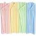 Comfy Package 200 Pack 7.75" High Flexible Plastic Straws Disposable Drinking Straws - Striped Assorted Colors