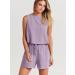 ANRABESS Womens Summer 2 Piece Purple Shorts Set - Sleeveless Crop Top Tank, High Waisted Shorts Romper with Pockets (Size Large) - Buy Online on GoSupps.com
