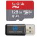 SanDisk 128GB Ultra Micro SDXC Memory Card Bundle Works with Samsung Galaxy Note 8 Note 9 Note Fan Edition Phone UHS-I Class 10 (SDSQUAR-128G-GN6MN) Plus Everything But Stromboli (TM) Card Reader Class 10 128GB