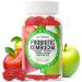 Probiotic Kombucha Gummies - Women Men Probiotic Prebiotic Probiotic Blend for Gut Health Bloating Metabolism Support with Slippery Elm Bark Dandelion Root - Vegan Gluten Free Apple Flavor 60 Count (Pack of 1)