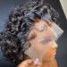 INSTASTYLE Short Curly Pixie Cut Lace Front Wigs 6 inch  13X1 Human Hair HD Lace Front Wigs Plucked for Black Women 6 Inch  Natural Black 6 Inch Natural Black