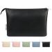 Narwey Makeup Bag for Purse Vegan Leather Travel Makeup Pouch Cosmetic Bag Zipper Pouch Pencil Case Bags for Women and Girls (Black) A-Black