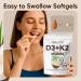 YAMFIUY Real Good Essentials Vitamin D3 K2 Real Good D3+K2 (MK7) Coconut Oil Softgels Immune Supports Bone Support Easy to Swallow Non-GMO Gluten Free 300 Softgels - Buy Online on GoSupps.com