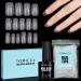 Tomicca artificial nail tips tips for gel nails gel nails ballerina short nail tips with glue set 150 pcs soft gel full cover nail tips professional salon quality - 15 sizes ... 150stk ballerina