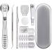 Hornhaut hobel footfish corneal distance foot care set with stainless steel footfish flat foot file head foot care footpath lifter nail clipper and 10 replacement blades (silver)