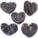 Buy Nupuyai Titanium Coated Bergkristall Druse Quartz Geode - Irregular Purple Heart Crystal Cluster for Reiki & Feng Shui Decoration - Buy Online on GoSupps.com