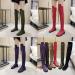 Elegant Women's Overknee High Block Heel Boots - Comfortable Winter Warm Long Socks - size 40 EU - Fool Violet - Buy Online on GoSupps.com