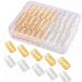Whaline 100 Pack Aluminum Dread Locks Metal Hair Cuffs Adjustable Dreadlocks Beads Braiding Hair Decorations with Storage Box Gold and Silver Free Size