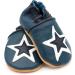 Dotty Fish Soft Leather Baby Shoes | Non-Slip Suede Soles | Toddler Shoes for Boys | Navy and White Star Design | Sizes 0-6 Months to 4-5 Years - Buy Online on GoSupps.com