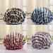 4pcs Lined Shower Caps Bath Caps High Stretch for Long Short Hair (XL)