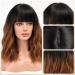 Buy Haircube Short Bob Wig with Bangs - Heat-Resistant Synthetic Ombre Brown Wig for Parties Cosplay & Daily Wear - Buy Online on GoSupps.com