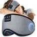 LC-dolida Sleep Mask with Headphones Bluetooth Sleep Headphones Can Play 10-14 Hours 100% Blackout Cotton Eye Covers for Sleeping Zero Pressure Eye Mask with Travel Bag and Sleep Earplugs Grey