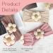 Nayyana 3-Piece Baby Flower Headband Set | Soft Nylon Hair Accessories for Girls Newborns & Toddlers - Beige Pink Khaki - Buy Online on GoSupps.com