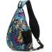 TurnWay Water-Proof Sling Bag with USB Charging Port - Ideal for Travel, Hiking, Cycling, Camping | Palma Leaf Pattern - Buy Online on GoSupps.com
