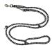 Adjustable Dog Exercise Line for Large Dogs up to 80 kg - 2.40m 2.80m 3.50m 5m - Durable Double-Line Guide (Dallas Black-Silver) - Buy Online on GoSupps.com