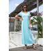 YUNDAI Women's Summer Maternity Maxi Dress with Pocket - Short Sleeve Floral Loose Long Dress Plus Size - Black (L) - Buy Online on GoSupps.com