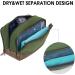 WANDF Travel Toiletry Bag for Men Hanging Dopp Kit Canvas Toiletry Organizer Water-resistant Vegan Leather Shaving Bag with Wet Pocket (Green) - Buy Online on GoSupps.com