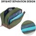 WANDF Men's Hanging Dopp Kit Canvas Organizer - Water-Resistant Vegan Leather Shaving Bag for Toiletries - Green - Buy Online on GoSupps.com