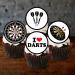24 PRECUT Darts Cupcake Toppers Dart Theme Cake Decorations Edible Darts Birthday Decorations Dart Board Cake Topper Dartboard Cake Topper Darts Party Decorations - Buy Online on GoSupps.com