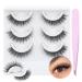 wiwoseo Self Adhesive Eyelashes No Glue Needed False Lashes Natural Look Lash Extensions Reuseable Self Adhesive Lashes Waterproof Wispy Fluffy Lashes with Tweezer 3 Pairs Pack A-16MM