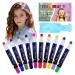 Crayon Maquillage Enfant 10 Craies Cheveux Multicolores et 3 Bo tes de Poudre Paillet e Teinture Temporaire Lavable Id al pour F te et Maquillage avec Palette de Teintures Capillaires Bleues