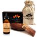 Natural Beard Grooming Kit for Men 3-in-1 Set Boar Bristle Brush Handmade Wood Comb 100% Pure Unscented Hair Treatment Oil 2 oz Travel Bag