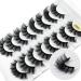 KOKAY False Eyelashes Russian Strip Lashes Faux Mink Lashes 8 Pairs DD Curl Reusable Fluffy 3D Fake Eyelashes Thick Soft Waterproof for Gift (K001 15MM)