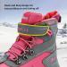 JMFCHI Kids Hiking Boots - Comfortable Non-Slip Snow Shoes for Boys and Girls - Steel Buckle Sole - Size 1 Little Kid - Grey Pink - Buy Online on GoSupps.com