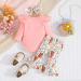 UUAISSO Baby Girls Cow Print Ruffled Long Sleeve Tops & Pants Set | 6-9 Months | Pink Floral | Infant Clothing Outfit - Buy Online on GoSupps.com